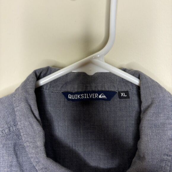 Quiksilver Men's Tahiti Palms Button Up Woven Shirt Grey Size XL - Picture 2 of 6